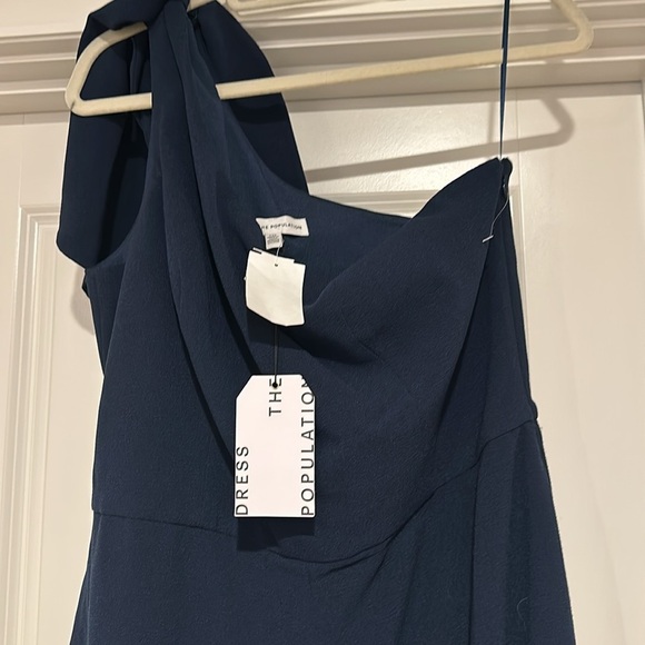 DRESS THE POPULATION Tiffany Jumpsuit one shoulder midnight navy blue XXL NWT - Picture 6 of 7